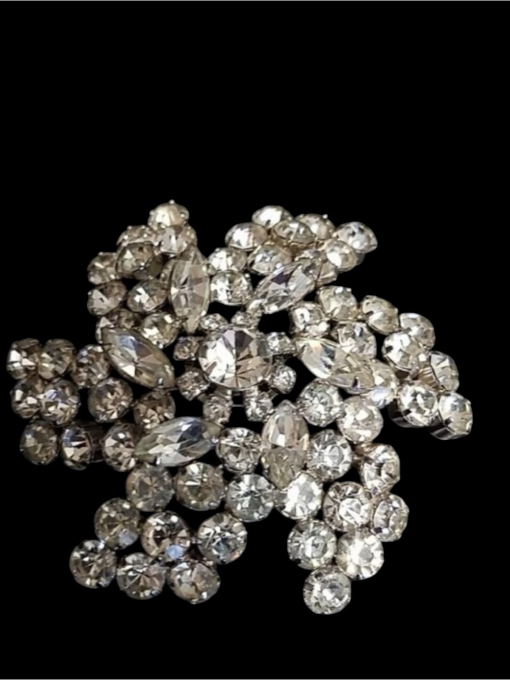 Huge Vintage Rhinestone Pinwheel Brooch